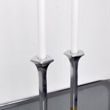 Pair of brutalist candlesticks by david marshall, 1980, spain
