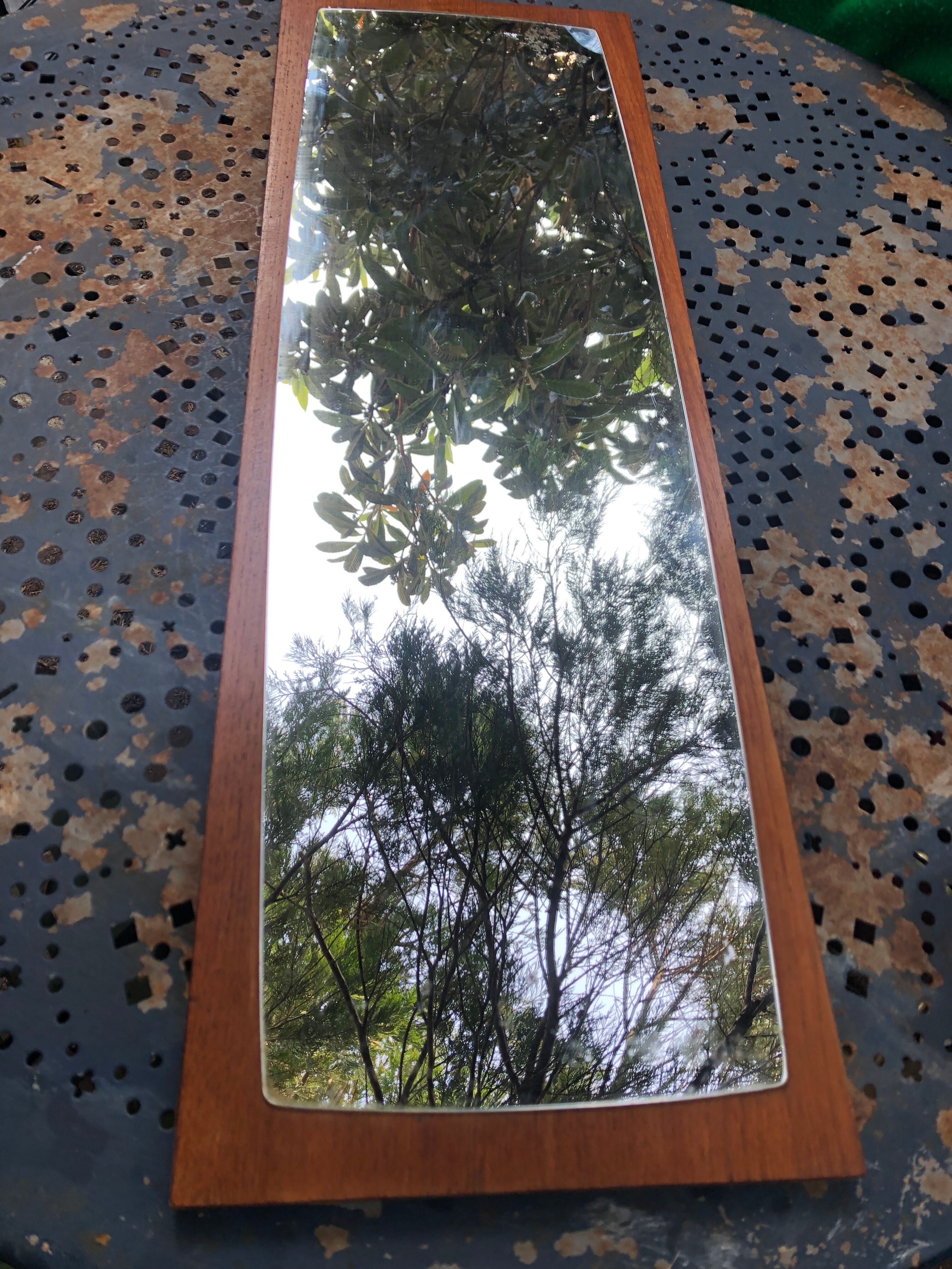 Scandinavian teak mirror 60s