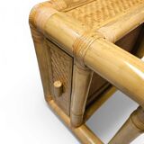 2 x Bamboo night stands / side tables / 1980s