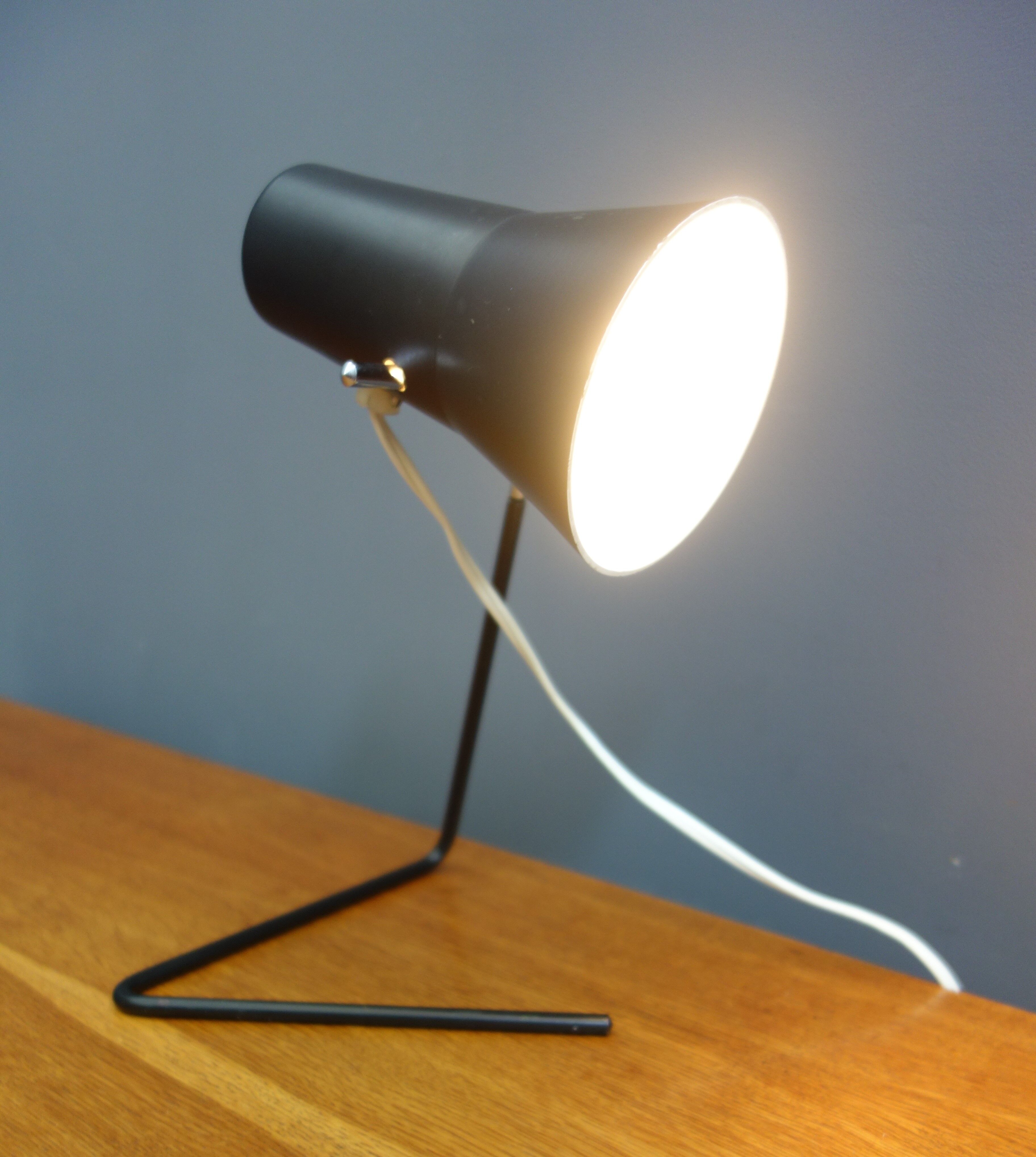 Josef Hurka Black table lamp for Drupol, model 21616 1960s