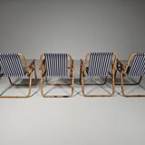 Bamboo and brass folding chairs, Italy, 1960s