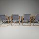 Bamboo and brass folding chairs, Italy, 1960s