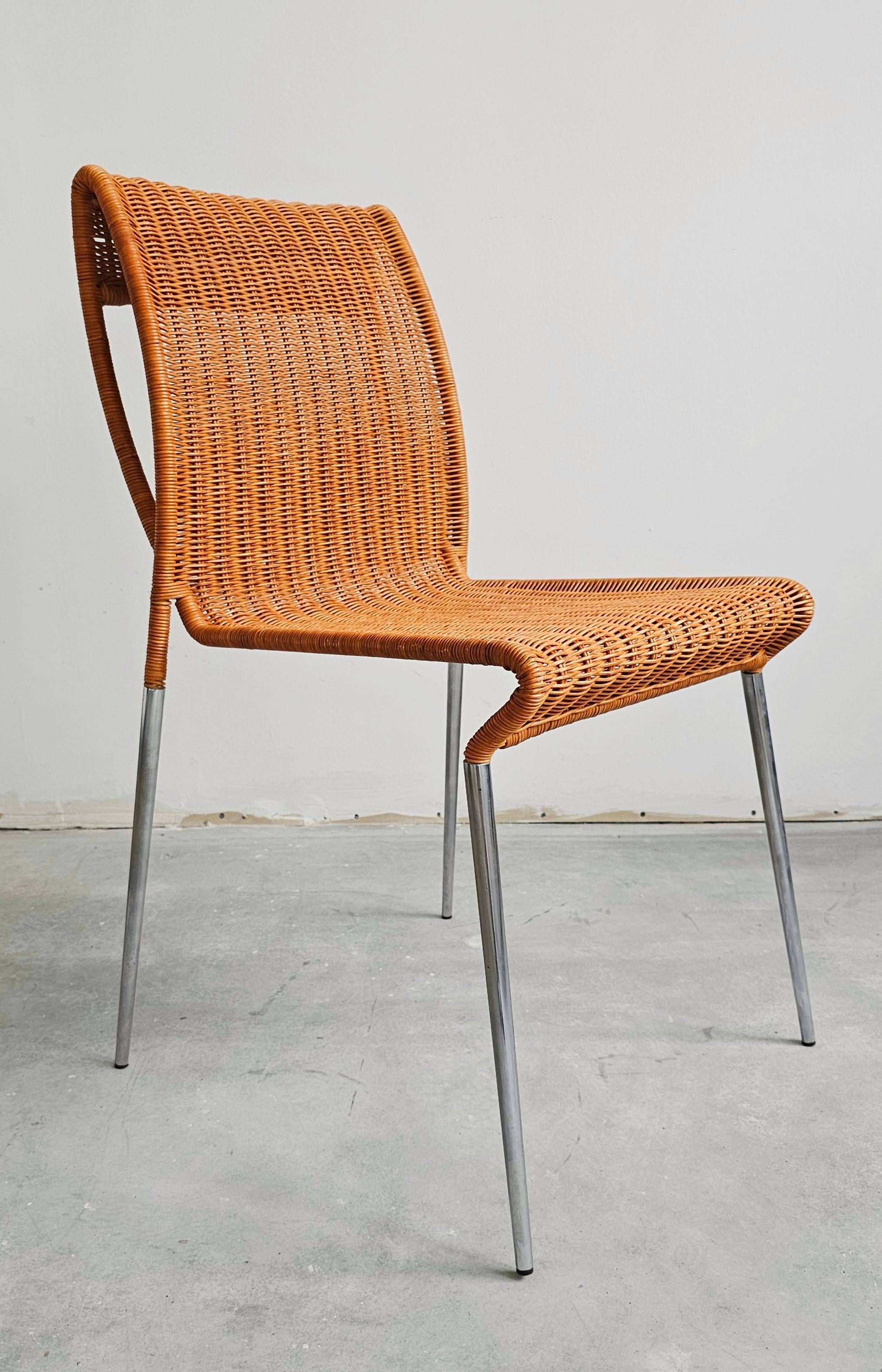 Set of 4 Asola chairs by Giuseppe Vigano for Bonacina, 1993