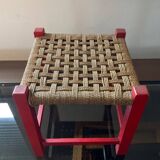Vintahe stool in wood and rope for children