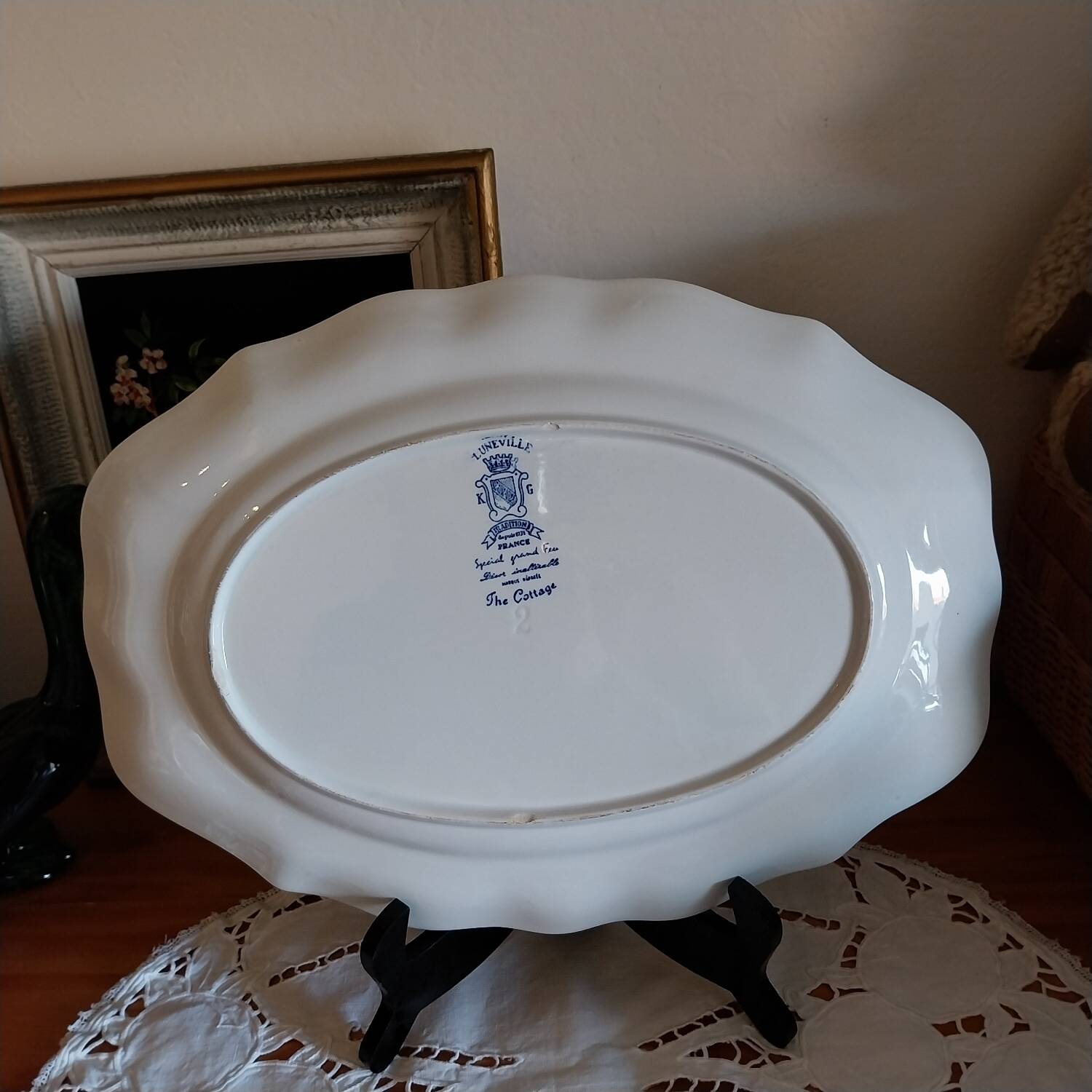 Old large oval dish Lunéville KG model The Cottage