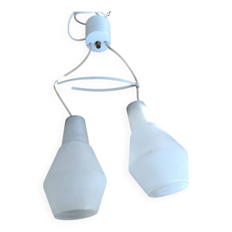 2 opaline suspensions Doria Leuchten
