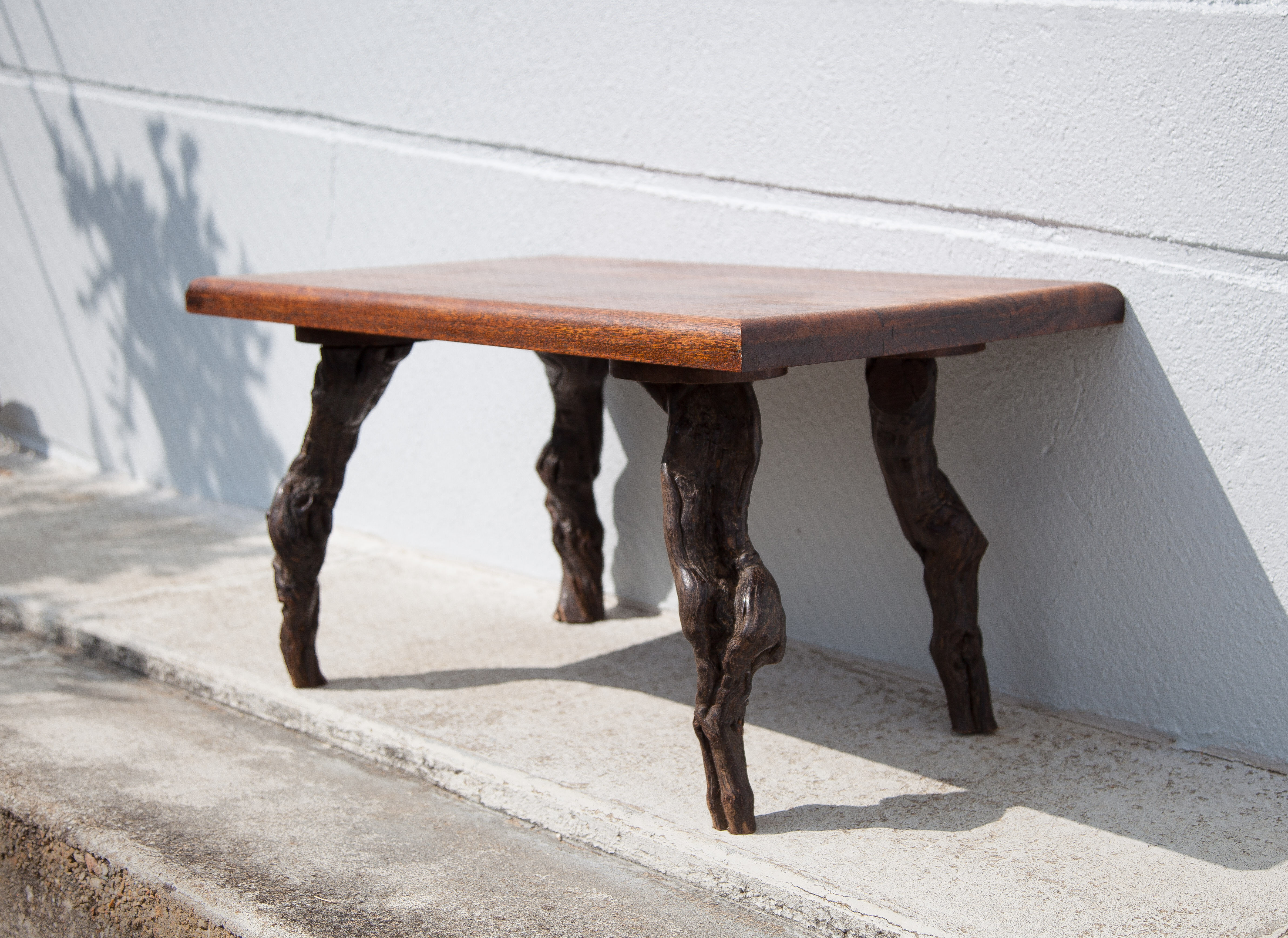 Coffee table vines and vintage wood