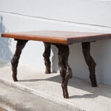 Coffee table vines and vintage wood