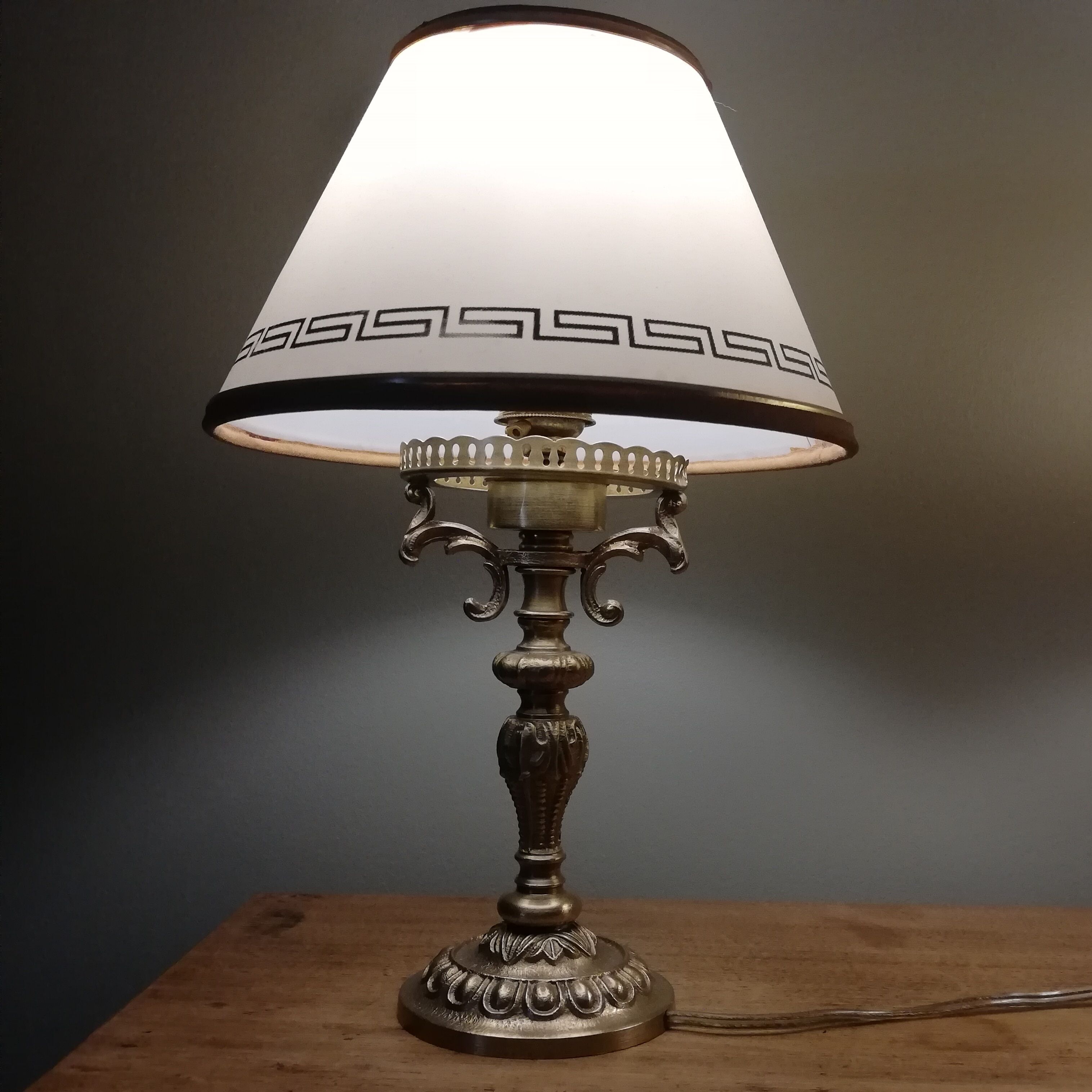 Pair of gilded bronze bedside lamps
