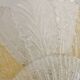 Vintage Murano chandelier/ceiling light with 16 white and amber leaves.
