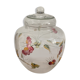 Large crystal jar with floral decoration