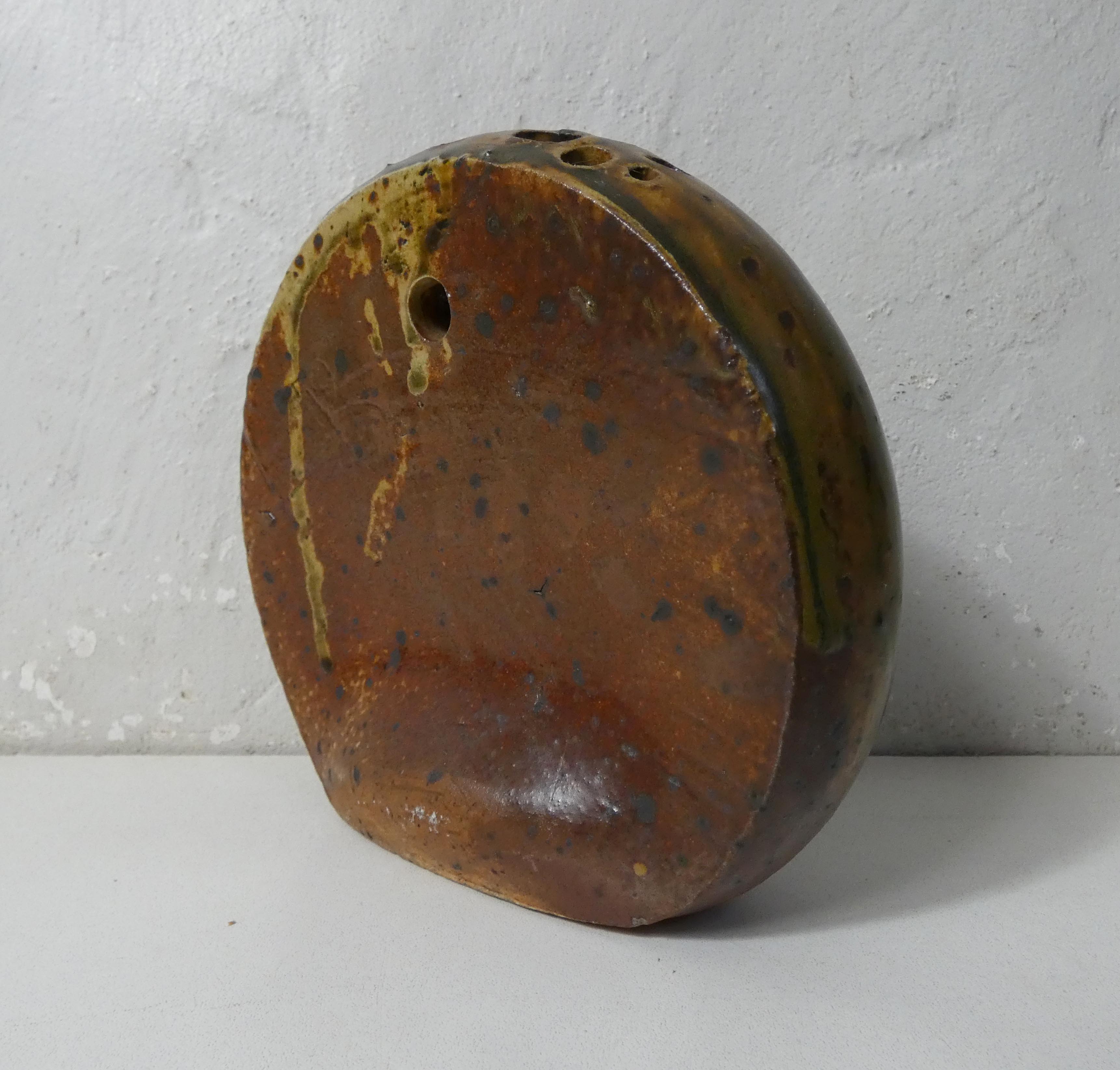 Bouquet stoneware wall vase signed jb