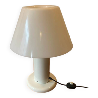 Lampe Guzzini métal laqué blanc hauteur 55cm 1970 vintage