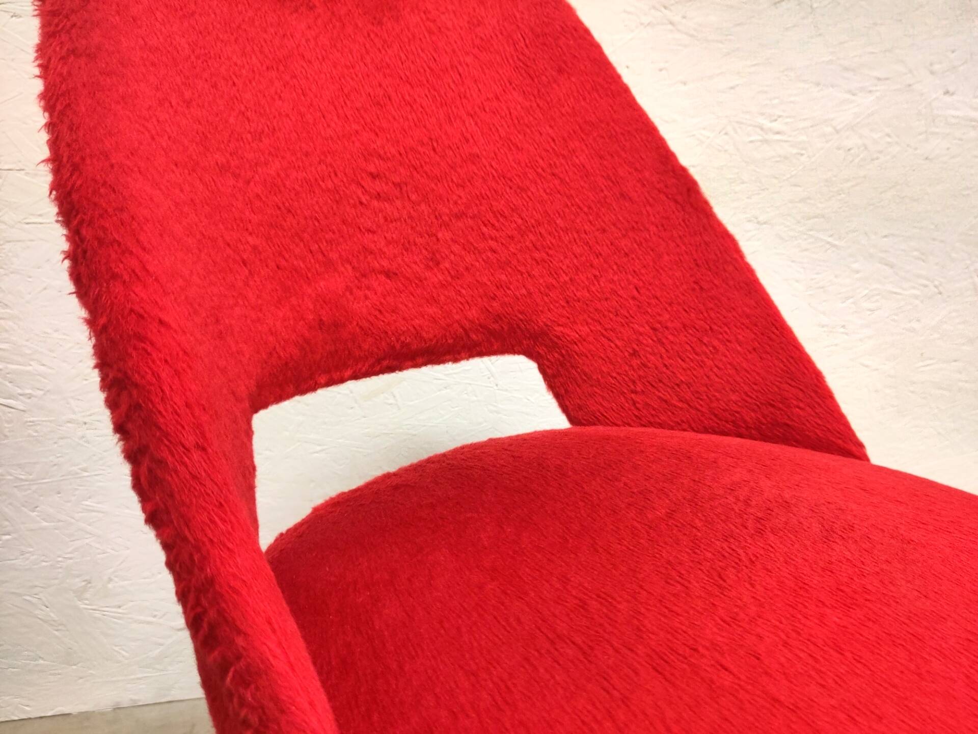 Pair of "fluffy" barrel chairs