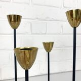 Brass and metal candlestick by Gunnar Ander for Ystad Metall, Sweden, 1950s