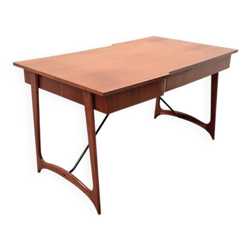 Scandinavian style desk in teak and brass, 1950.