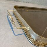 Gilded brass table and glass