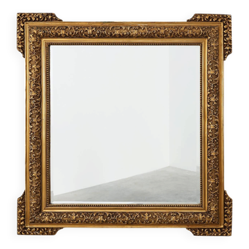 Grand miroir en bois doré de style baroque, 20e siècle