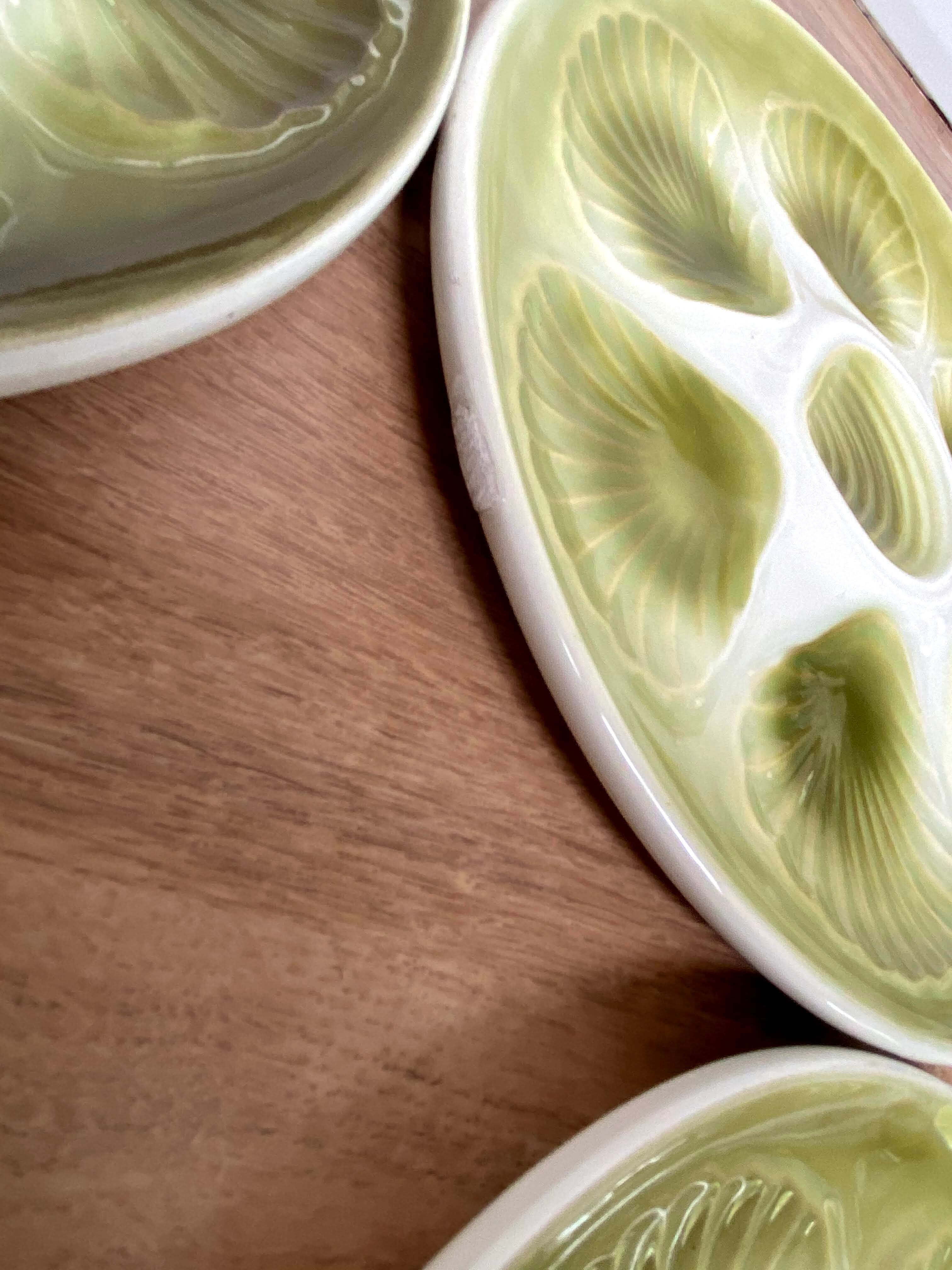 Set of 6 oyster plates in Earthenware Mill of Wolves
