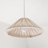Vichy pendant light, conical shape "Malala Vichy sand and off-white"