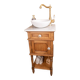 Washbasin / vanity unit in solid oak and white marble