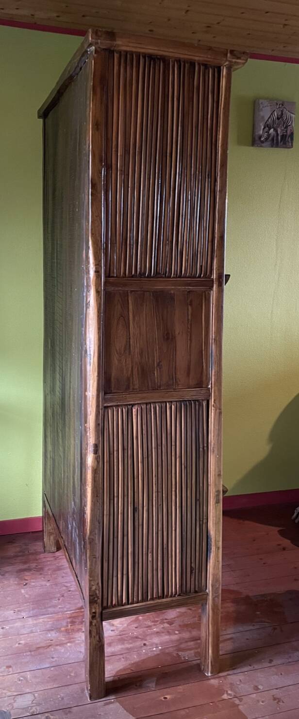 Chinese cabinet made of cypress wood and bamboo
