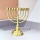 Vintage Candelabras 9 Branch Menorah Jewish Judaica Golden Candle Holders Brass