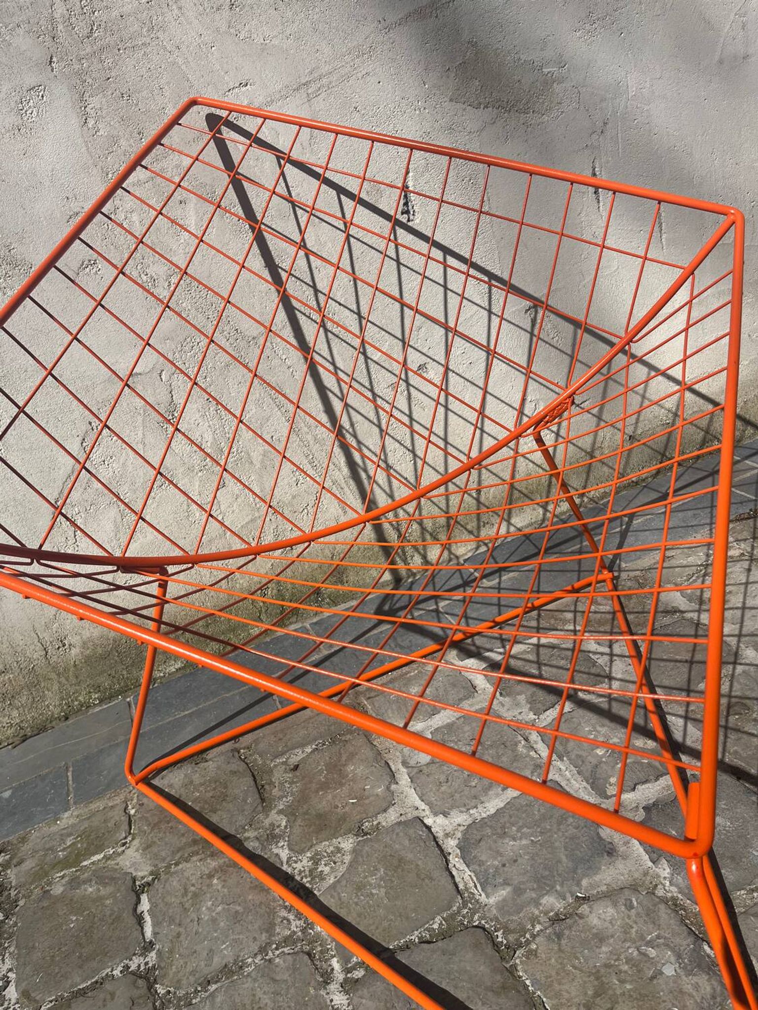 Orange lattice armchair