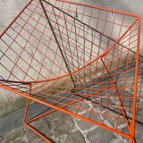 Orange lattice armchair