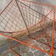 Orange lattice armchair