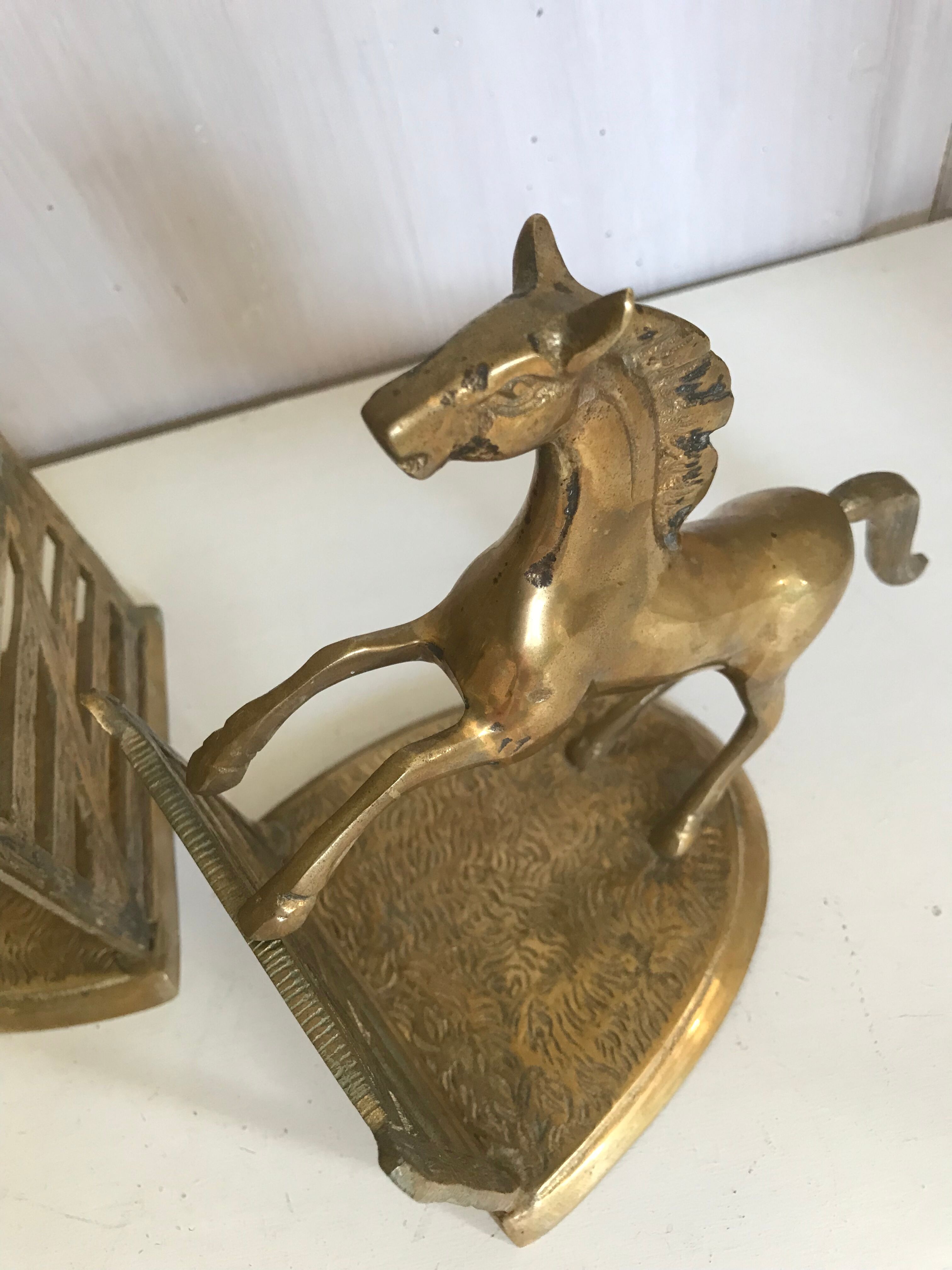 Pair of vintage brass bookbands