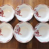 6 Hollow plates of the 40s decoration Flowers - Saint Amand Terre de Fer