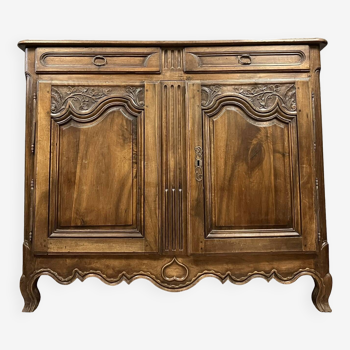 Large Louis XV period sideboard in solid walnut, 18th century period