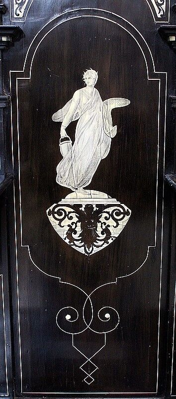 Ceremonial showcase in blackened pearwood, Napoleon III period - 1850