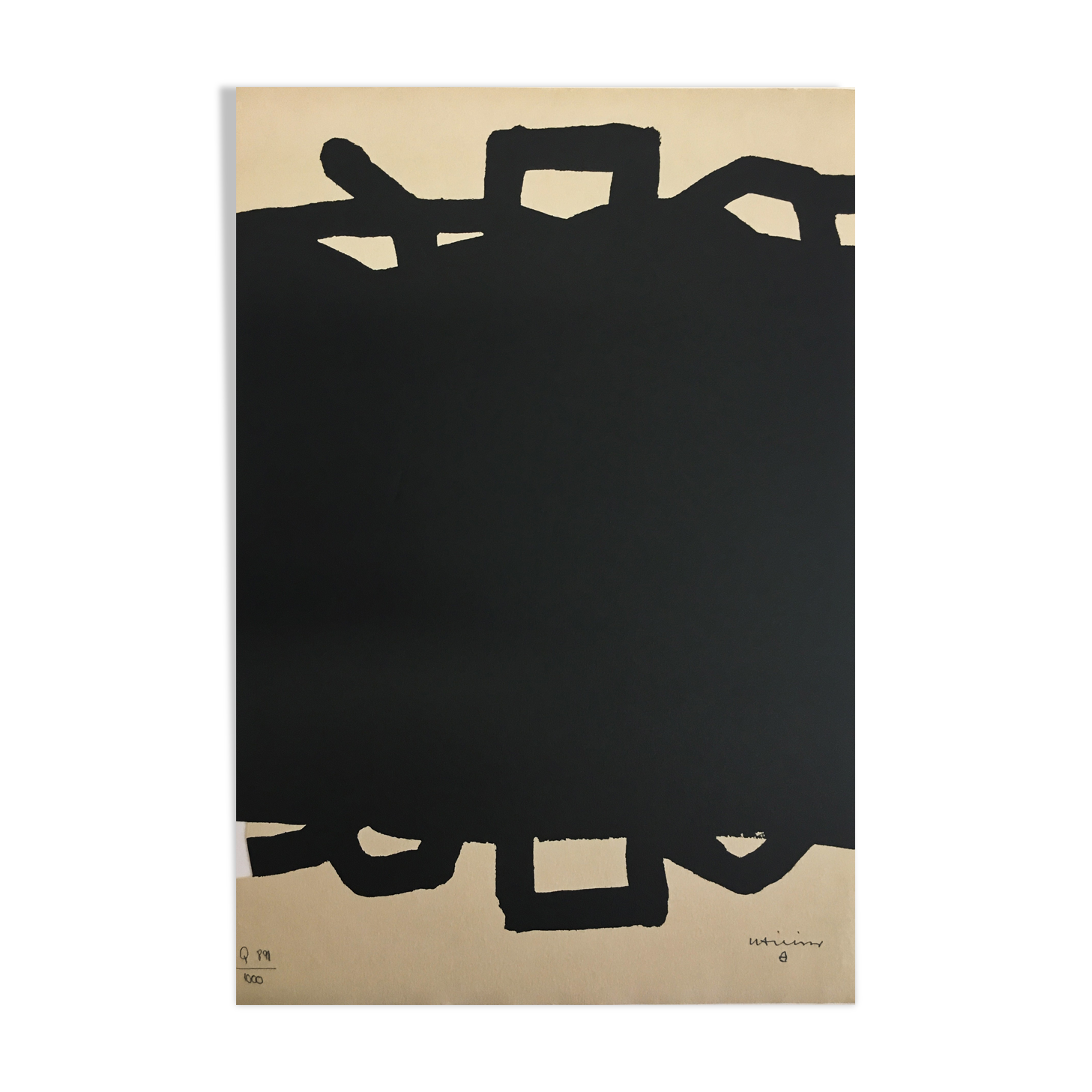 Original lithograph on cardstock, Eduardo Chilida, Untitled, 1999
