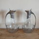 Pair of Gallia ewers in crystal and silver metal