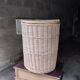 Panier a linge rotin blanc