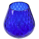 Blue glass snifter vase brandy cognac cobalt empoli italy 33cm