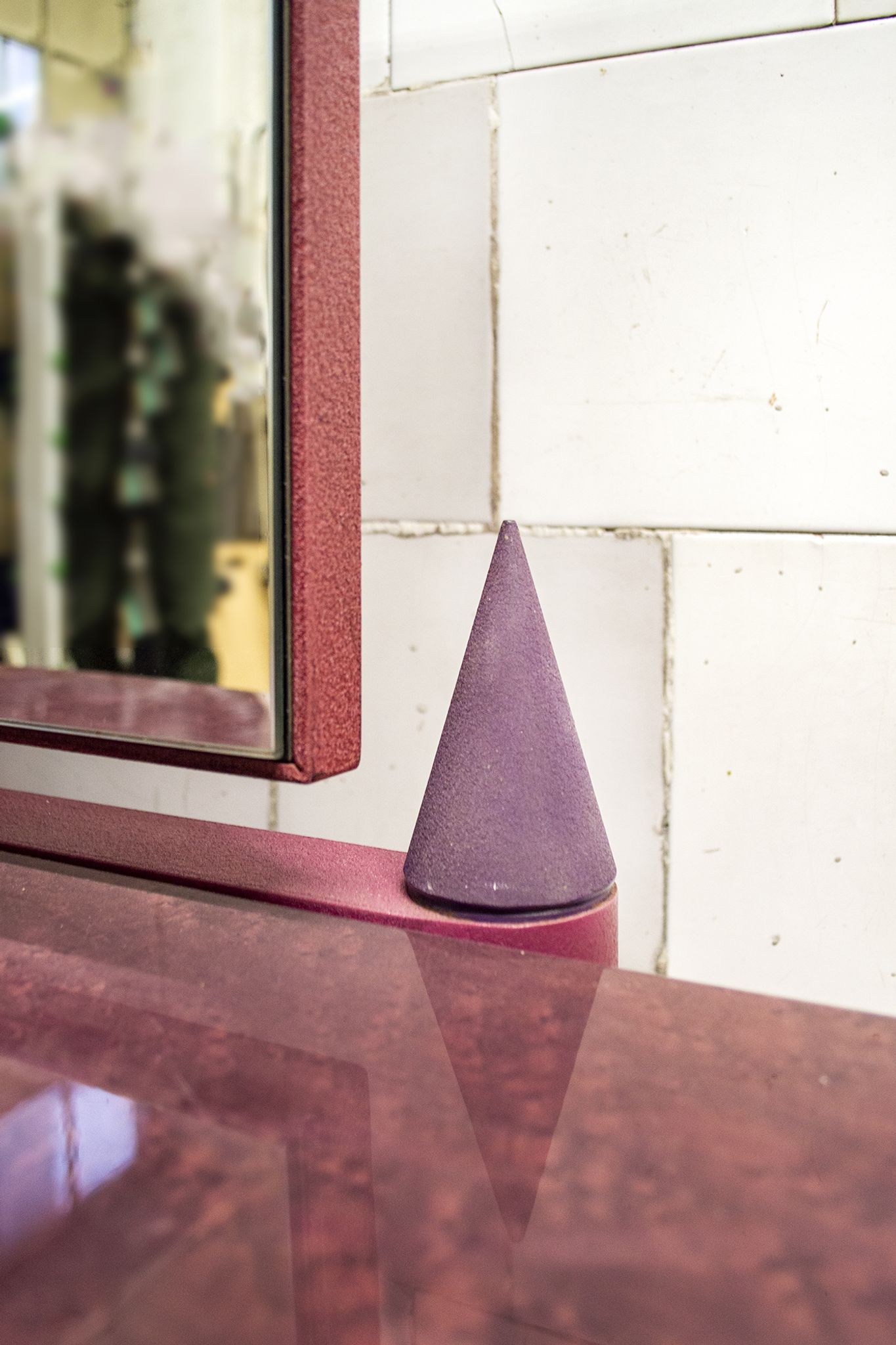 Console with postmodern mirror by Saporiti Italia, 80s