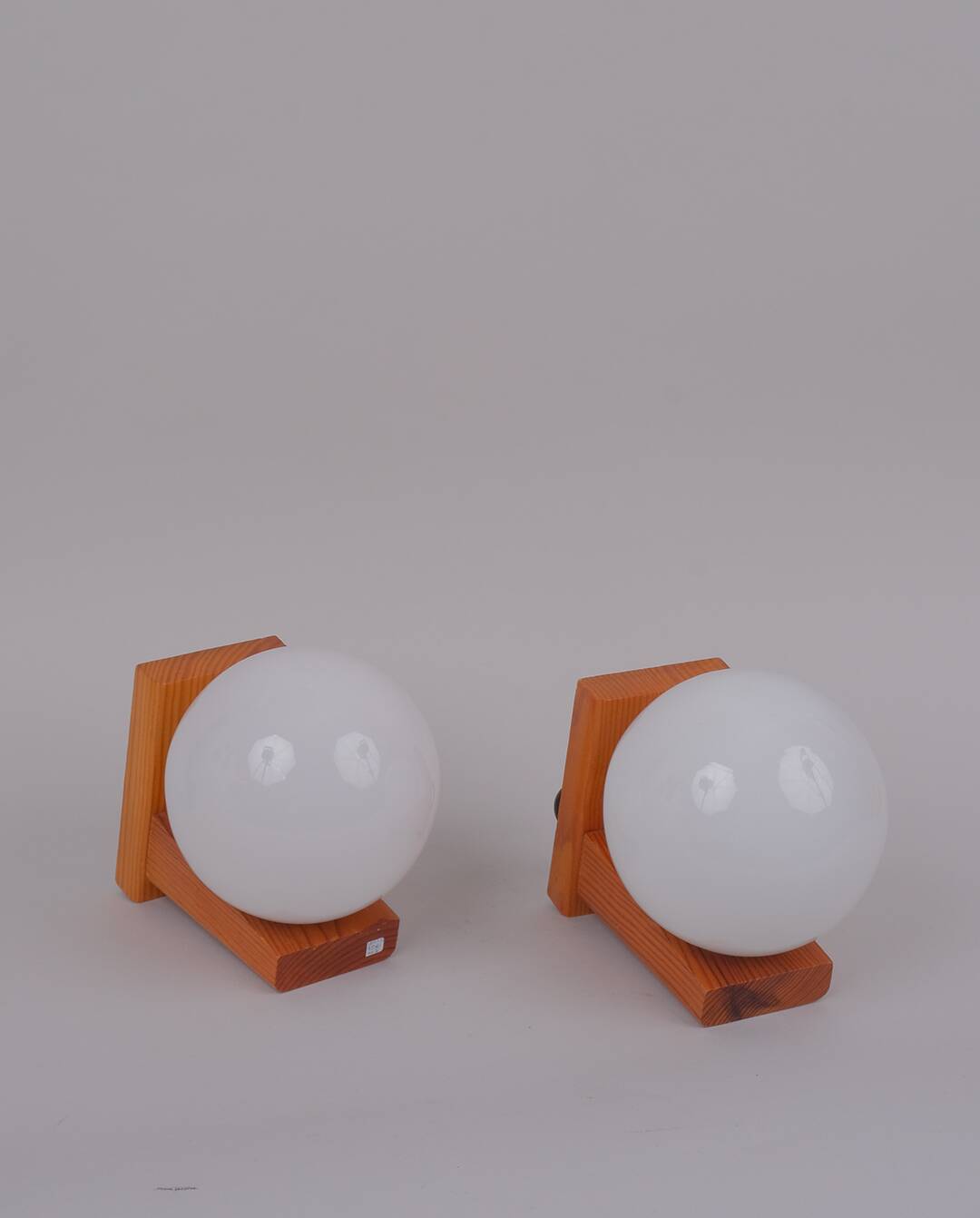 80s pine wall lights x2