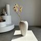 Oblong white vase H:20cm