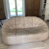 Ottoman 2-seater leather sofa