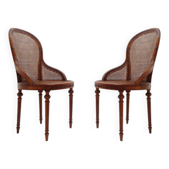 Paire de fauteuils en acajou, style Louis XVI – Début du XXe siècle