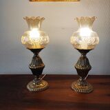 Paire de lampes rétro en laiton
