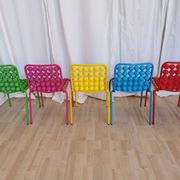 Set of 5 Vintage Pop Art Kids Chairs: SLOG Croatia 1980s