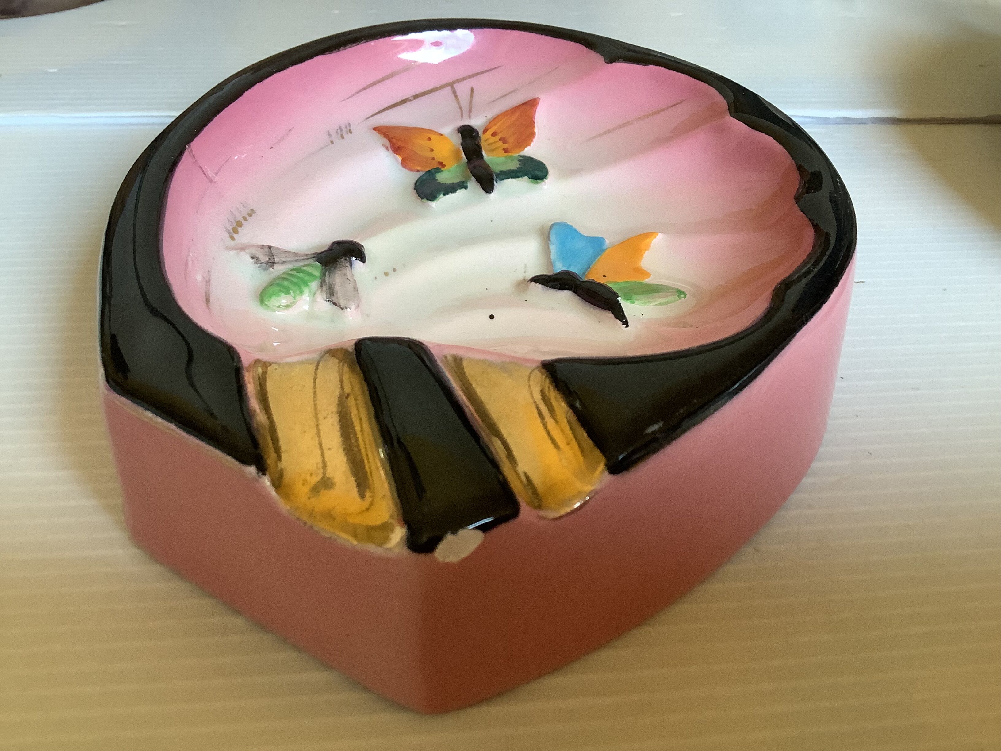Ashtray with butterflies Cerdazur Monaco