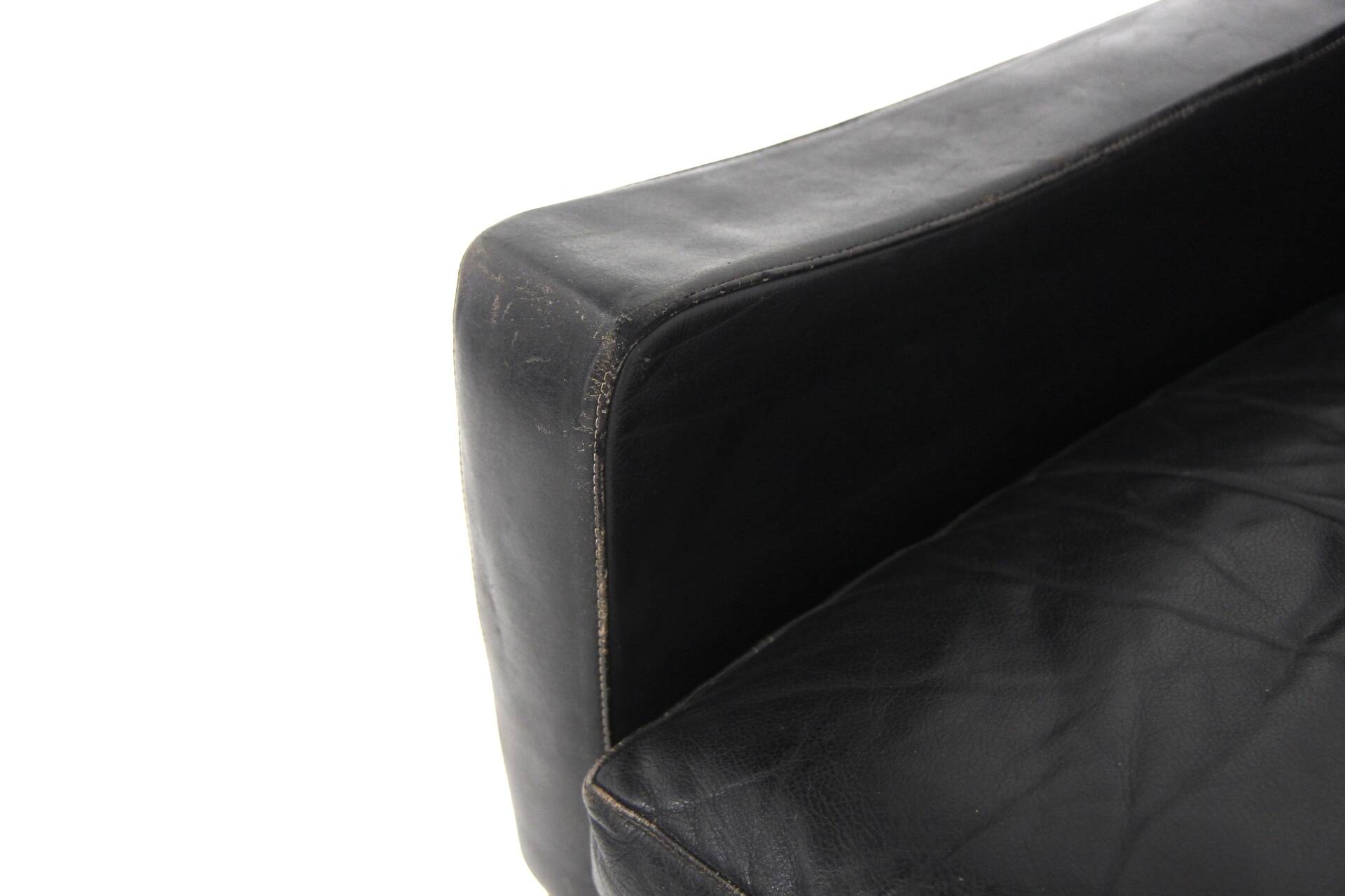 Scandinavian 3-seater leather sofa, Ulferts, Sweden, 1960