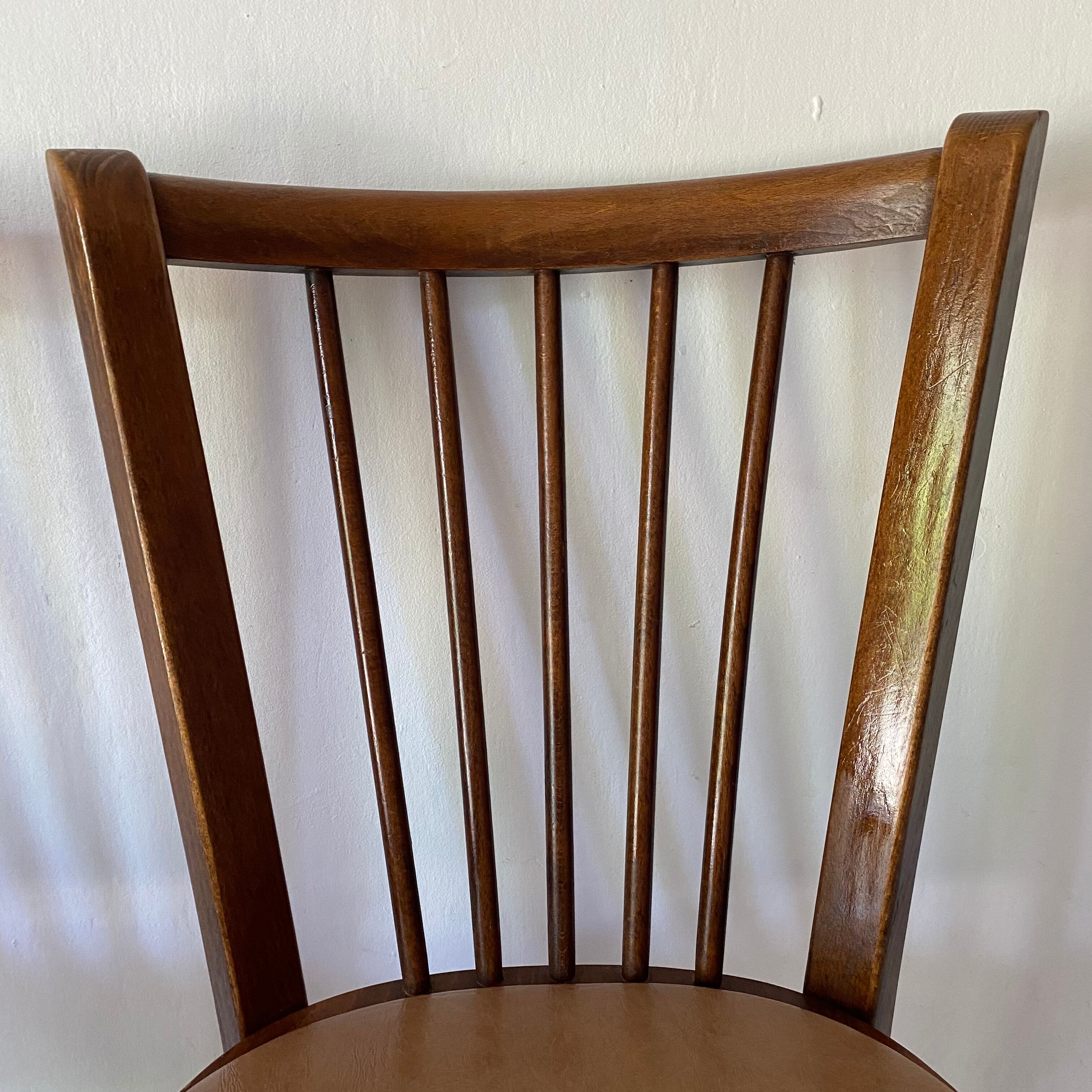 Baumann bistro chairs in wood and skaï