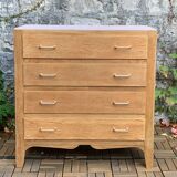 Commode vintage chêne brut massif 1950