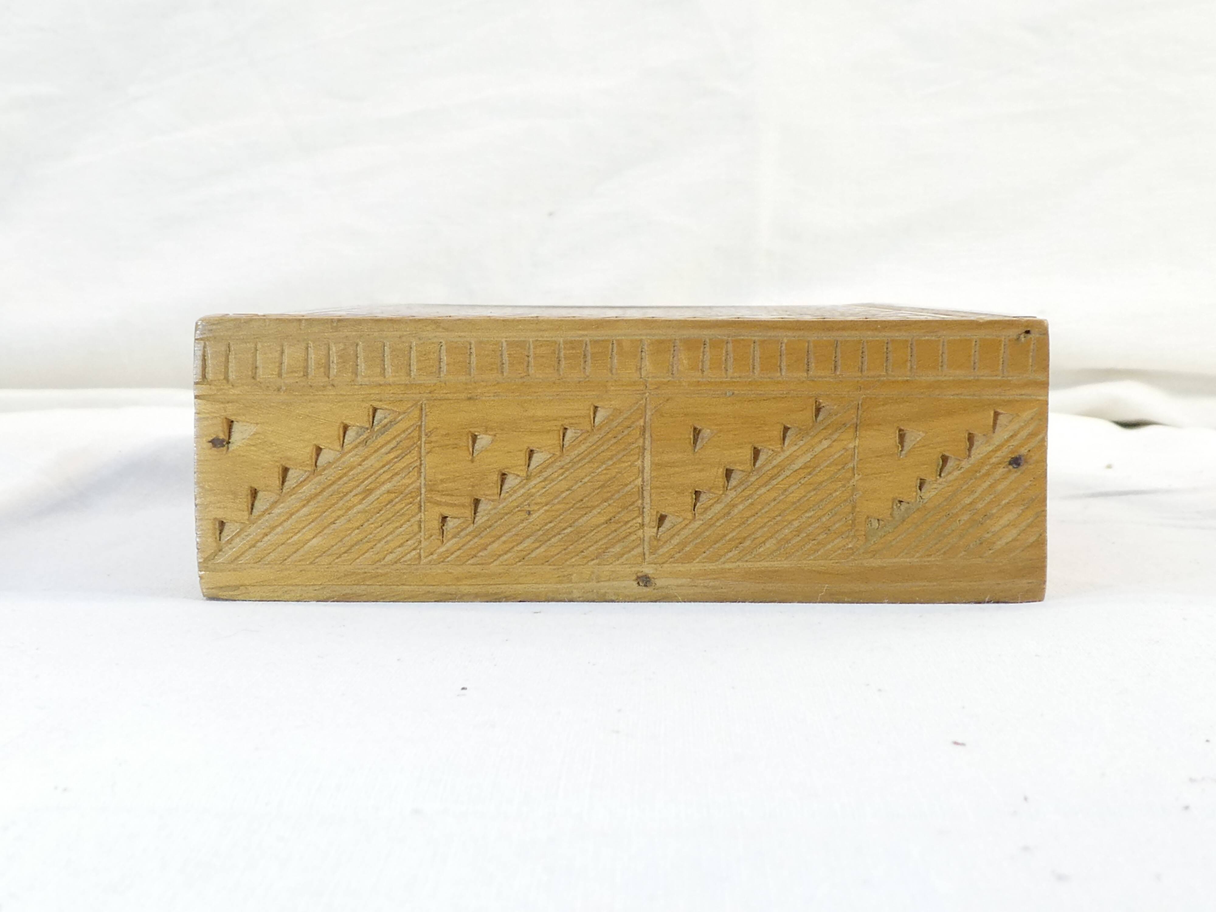 Old carved wooden box